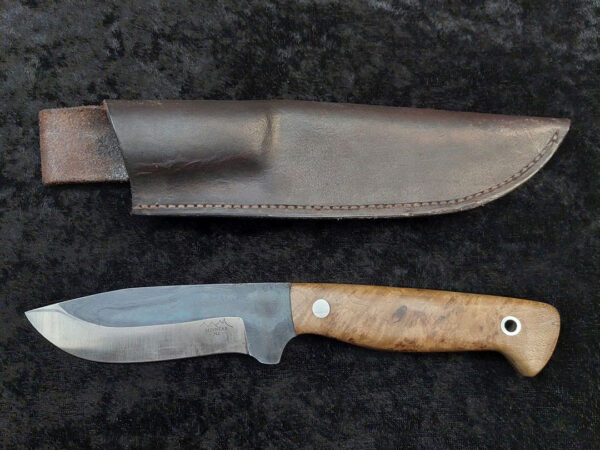 Hunting knife 4" Maple burl timber handle scales